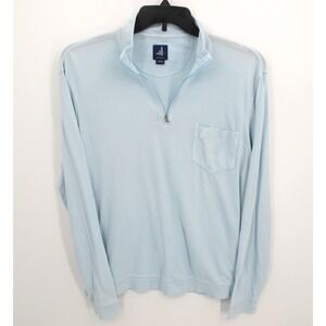 Johnnie-O Derek Pique 1/4 Zip Pullover Long Sleeve JMK03610 Men's Large Blue